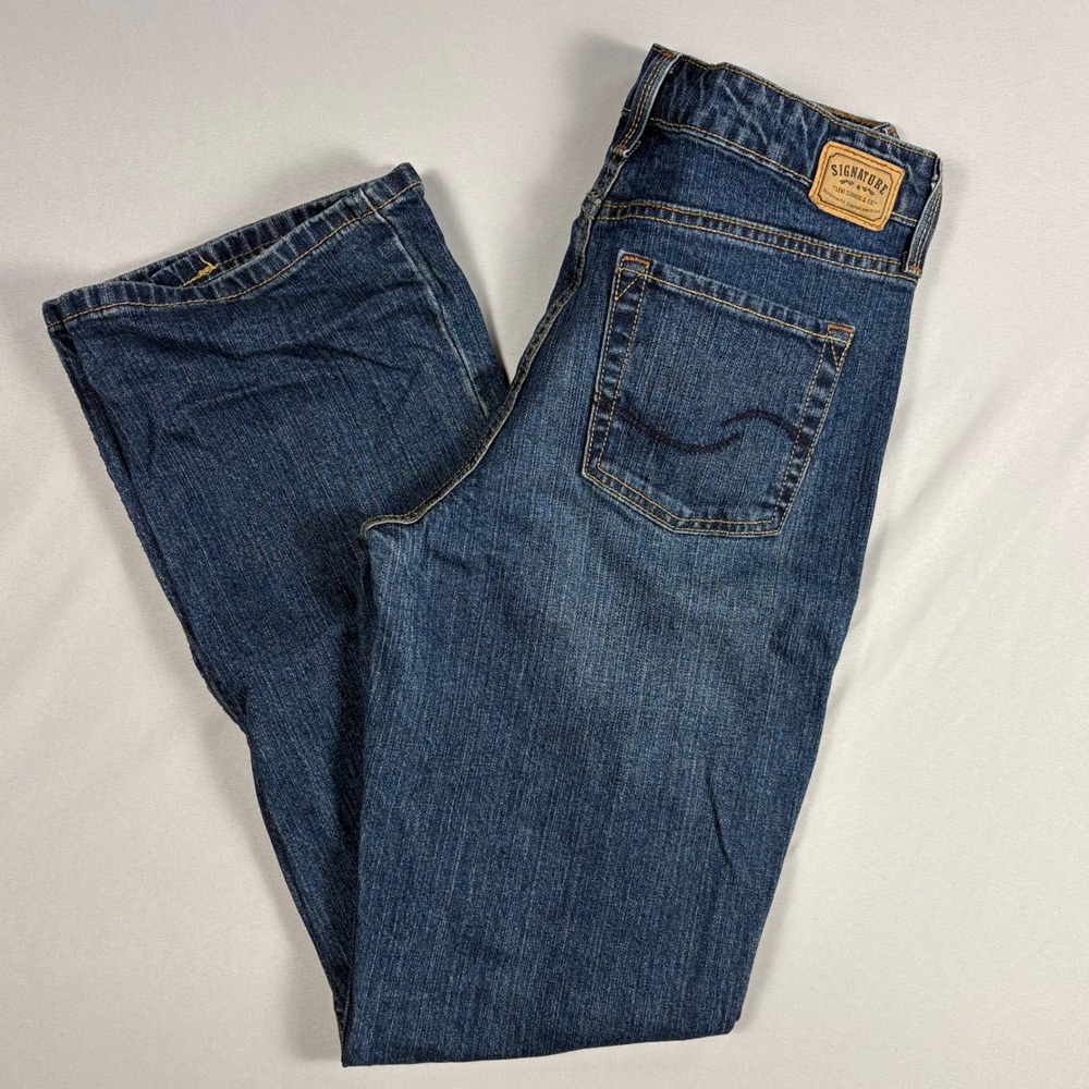 Signature by Levi Strauss & Co Womens Mid Rise Bootcut Jeans‎ Blue Size 8 Long